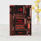 Circuit Redの'年齢と名前'誕生日カード カード (黄色い花)