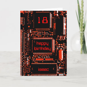 Circuit Redの'年齢と名前'誕生日カード カード
