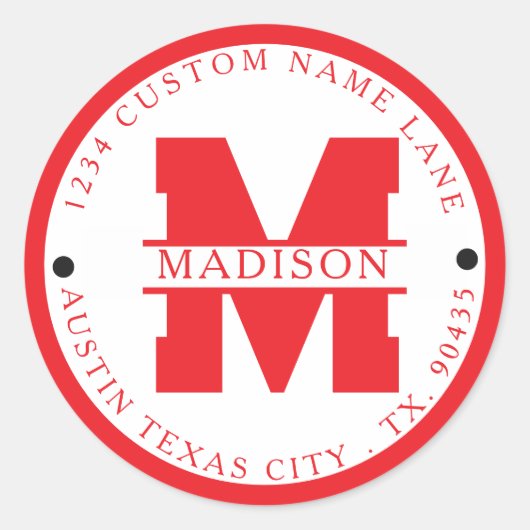 Circular address labels,monogram address labels ラウンドシール (正面)