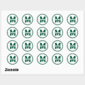 Circular address labels,monogram address labels ラウンドシール (シート)