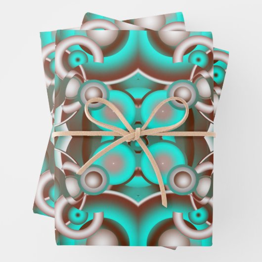 Circular Celestial Concentric Circles Pattern ラッピングペーパーシート (インサイチュ)