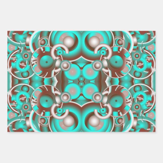 Circular Celestial Concentric Circles Pattern ラッピングペーパーシート (正面)