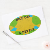 Circular Design "Have a Nice Day & Better Night" 楕円形シール (封筒)