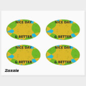 Circular Design "Have a Nice Day & Better Night" 楕円形シール (シート)