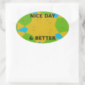 Circular Design "Have a Nice Day & Better Night" 楕円形シール (バッグ)