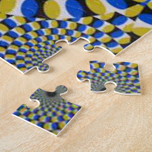 Circular Diamond Optical Illusion Impossible ジグソーパズル (側面)