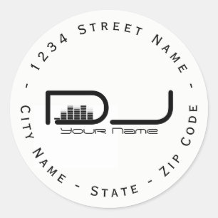Circular DJ Equalizer差出人住所ラベル ラウンドシール