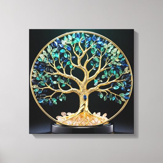 Circular Gemstone Tree of Life キャンバスプリント (正面)