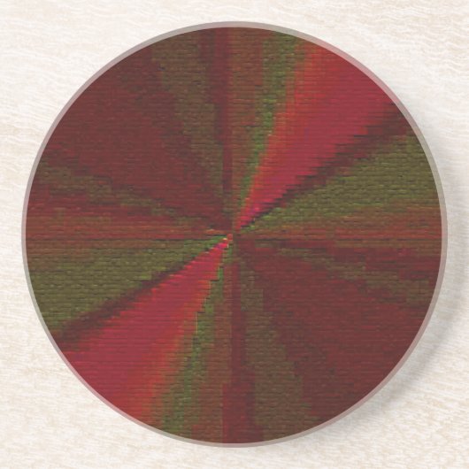 Circular Gradient Patchwork Red to Green コースター (正面)