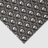 Circular Halloween Laughing Skull Pattern Black 薄葉紙 (詳細)