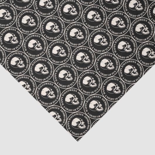 Circular Halloween Laughing Skull Pattern Black 薄葉紙 (詳細)