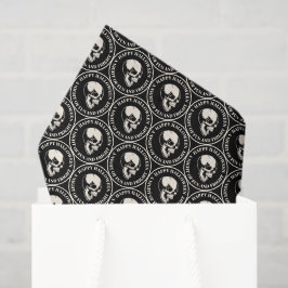 Circular Halloween Laughing Skull Pattern Black 薄葉紙