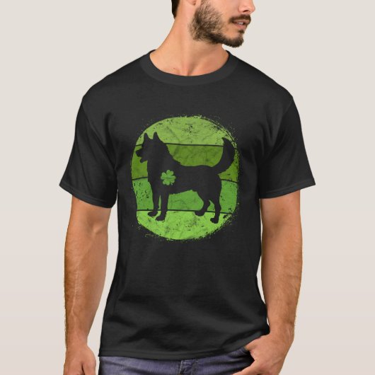 Circular Husky Irish Shamrock  Dog St Patrick s Da Tシャツ (正面)
