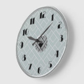 Circular Silver/Grey Art Deco Clock (LGE) ラージ壁時計 (傾斜)