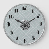 Circular Silver/Grey Art Deco Clock (LGE) ラージ壁時計 (正面)