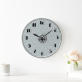Circular Silver/Grey Art Deco Clock (LGE) ラージ壁時計 (ホーム)