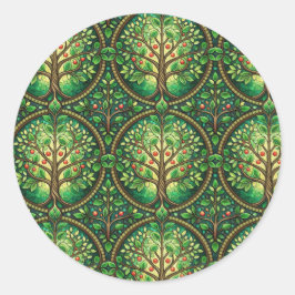 Circular sticker design featuring a repeating  ラウンドシール