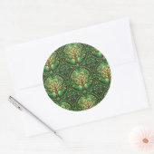 Circular sticker design featuring a repeating  ラウンドシール (封筒)