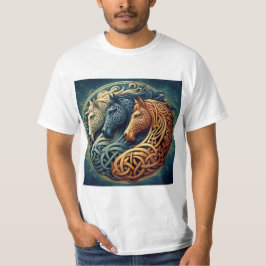  Círculo Celta: Simetría de Tres Caballos Tシャツ
