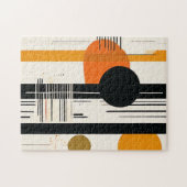 círculos abstractos boho anaranjados ジグソーパズル (横)