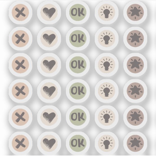 Círculos de doodles para la planificación シール (正面)