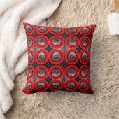 Circulos  Rojos y Negros - Throw Pillow クッション (ブランケット)