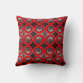 Circulos  Rojos y Negros - Throw Pillow クッション (裏面)