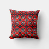 Circulos  Rojos y Negros - Throw Pillow クッション (正面)