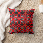 Circulos  Rojos y Negros - Throw Pillow クッション (ブランケット)