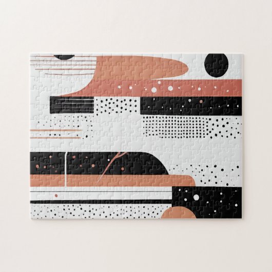 círculos y formas abstractas boho  ジグソーパズル (横)