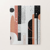 círculos y formas abstractas boho ジグソーパズル (縦)