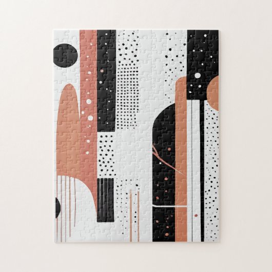 círculos y formas abstractas boho  ジグソーパズル (縦)