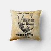 Circus Acrobat Trapezeフランスのヴィンテージア飛んでいるート クッション (裏面)