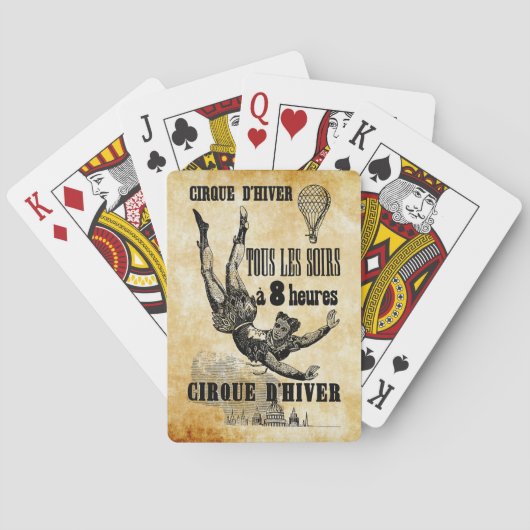 Circus Acrobat Trapezeフランスのヴィンテージア飛んでいるート トランプ (裏面)
