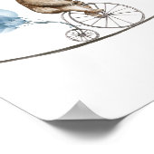 Circus Bear On A Bike With Blue Balloons Nursery ポスター (角)