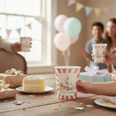 Circus Birthday Elephant Lion Juggler Watercolor  紙コップ