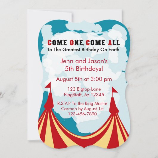 Circus Birthday Invitation 招待状 (正面)