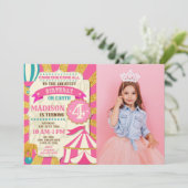Circus Birthday Invitation Carnival Pink Gold  招待状 (スタンド正面)