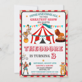 Circus Birthday Invitation - Vintage Big Top Party 招待状