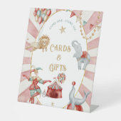 Circus Carnival Baby Shower Cards and Gifts 台座サイン (正面)
