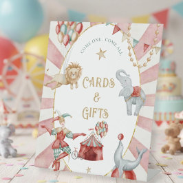 Circus Carnival Baby Shower Cards and Gifts 台座サイン