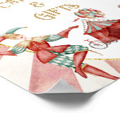 Circus Carnival Baby Shower Cards and Gifts Sign ポスター (角)