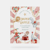 Circus Carnival Baby Shower Diaper Raffle アクリルサイン (正面)