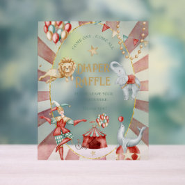 Circus Carnival Baby Shower Diaper Raffle アクリルサイン