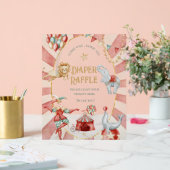 Circus Carnival Baby Shower Diaper Raffle アクリルサイン (ウェディング)