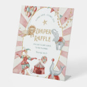 Circus Carnival Baby Shower Diaper Raffle 台座サイン (正面)