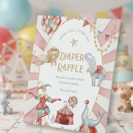 Circus Carnival Baby Shower Diaper Raffle 台座サイン