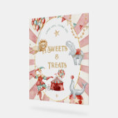Circus Carnival Baby Shower Sweets and Treats  アクリルサイン (傾斜)