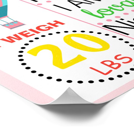 Circus Carnival Carousel First Birthday sign board ポスター (角)