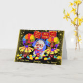 Circus Clown Birthday Buddies Card カード (黄色い花)